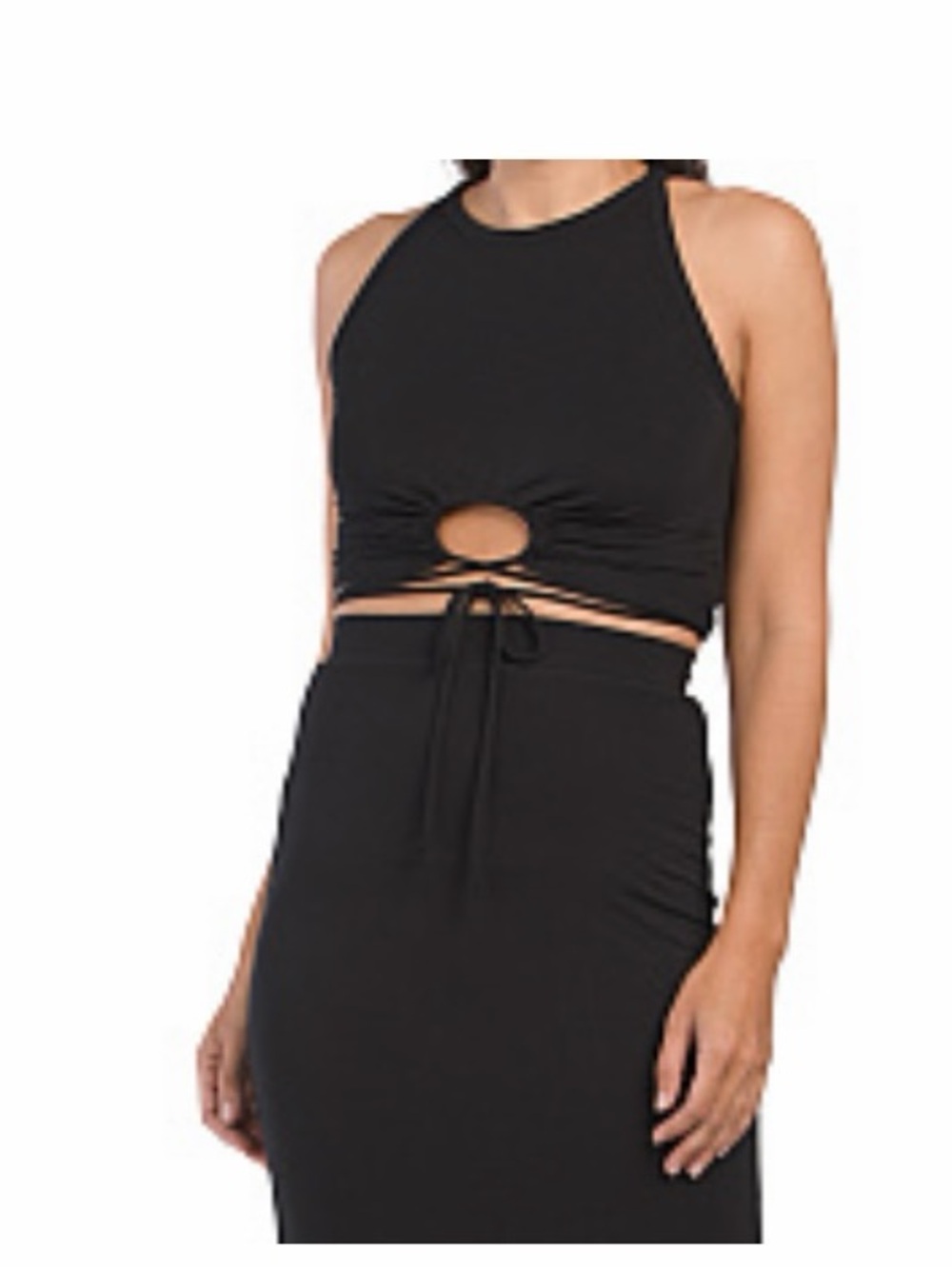 Young Fabulous & Broke Black Two-Piece Tank Cut Out Key Hole & Midi Skirt Set